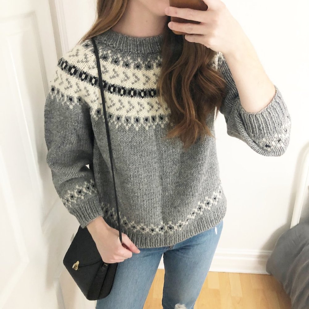 Vintage Fair Isle Knit Classic Crew Neck Sweater - Picture 7 of 7